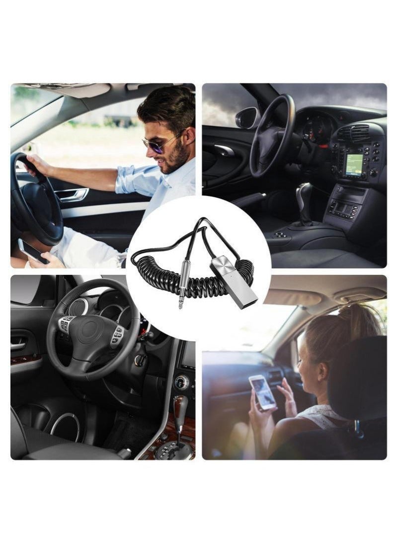 NH Car Aux Bluetooth Adapter (Essager) - Bluetooth 5.0, Noise Cancelling, Lossless Sound Quality, USB to 3.5mm Audio Receiver, Built-in Microphone, Car/Home Stereo, Handsfree Call - Image 3